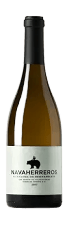 Bottle of Navaherreros Blanco, textured Albillo Real white