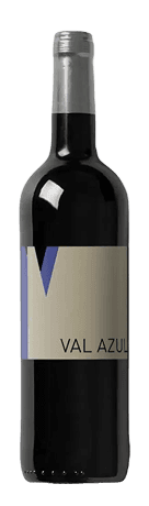 Bottle of Val Azul red, oak-aged Bordeaux-style blend